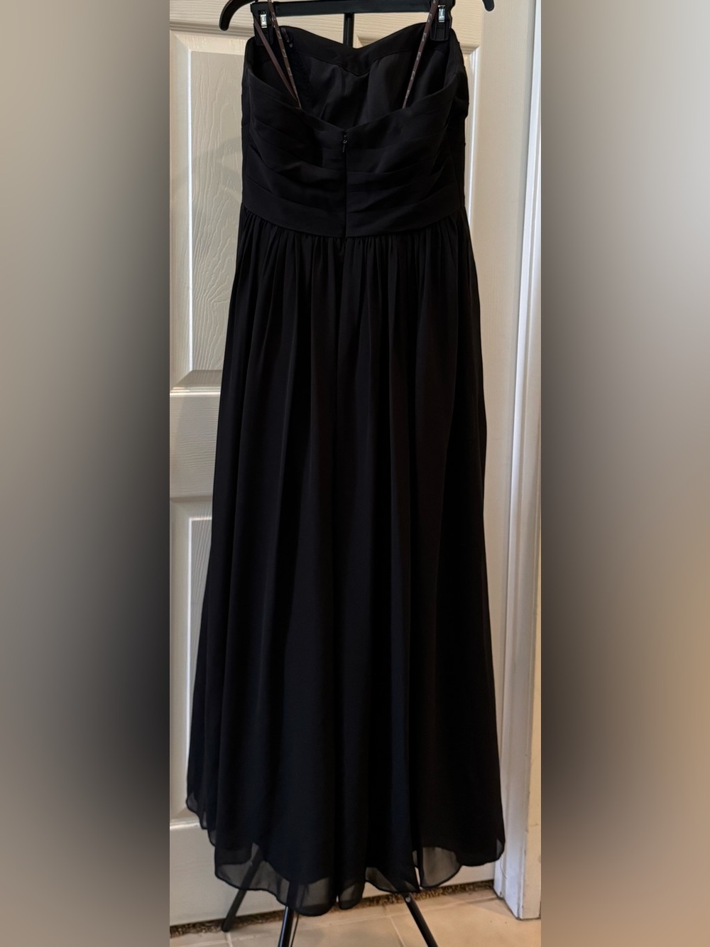 Camille La Vie Black Strapless Chiffon Maxi Dress
